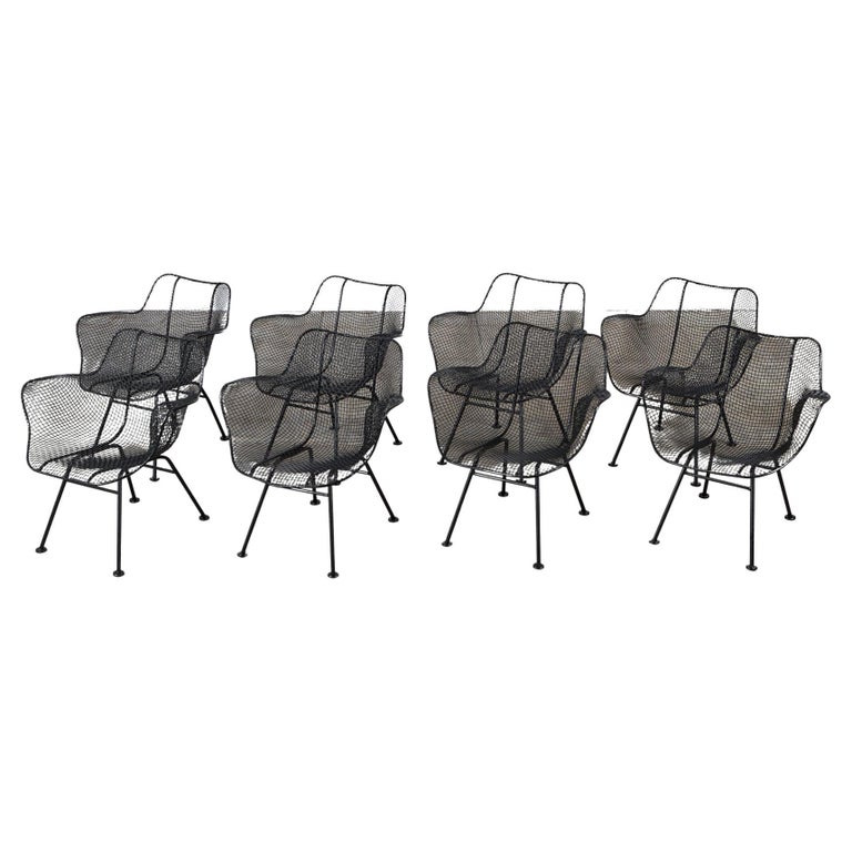 Set of Eight "Sculptura" Patio Armchairs by Russell Woodard For Sale