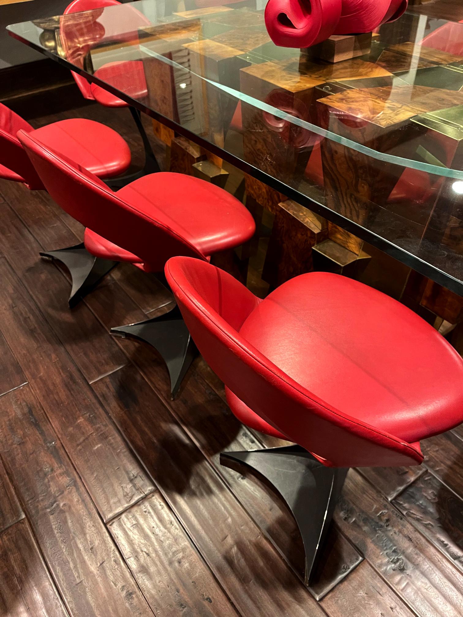 Steel Set of Eight Sculptural Chairs by Santiago Calatrava for De Sede For Sale