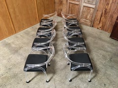 Set of Eight Sculptural Lucite Dining Chairs
