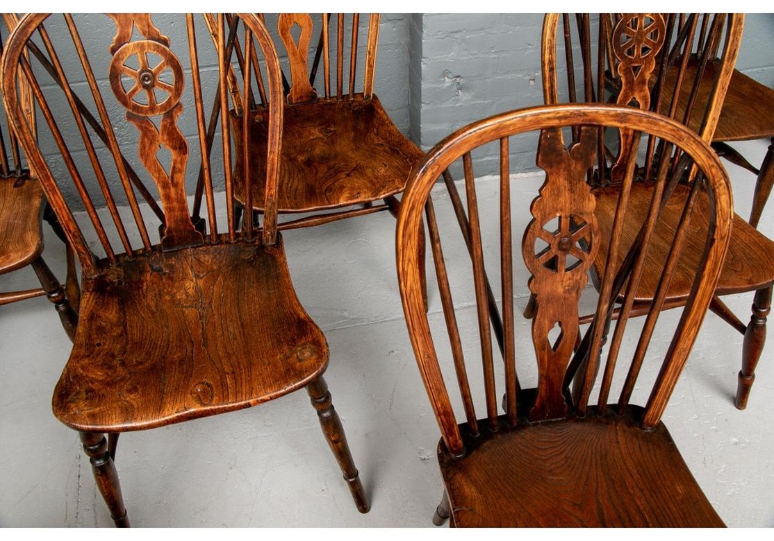 Rustic Set of Eight Semi-Antique Windsor Chairs