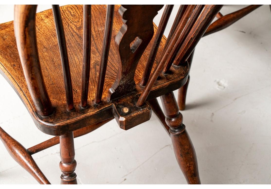 Wood Set of Eight Semi-Antique Windsor Chairs