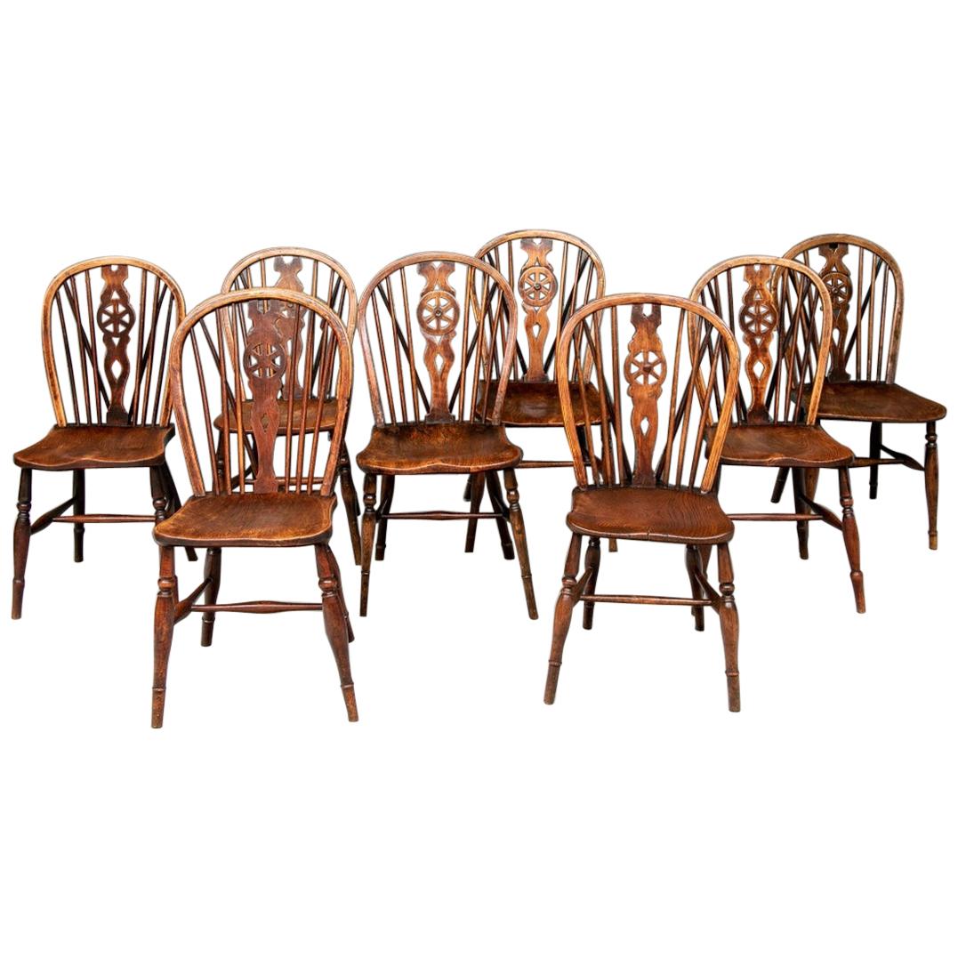Set of Eight Semi-Antique Windsor Chairs