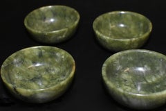 Set of Eight Serpentine Teacups Gemstone Bowls