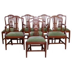 Set of Eight Sheraton Style Mahogany Chairs
