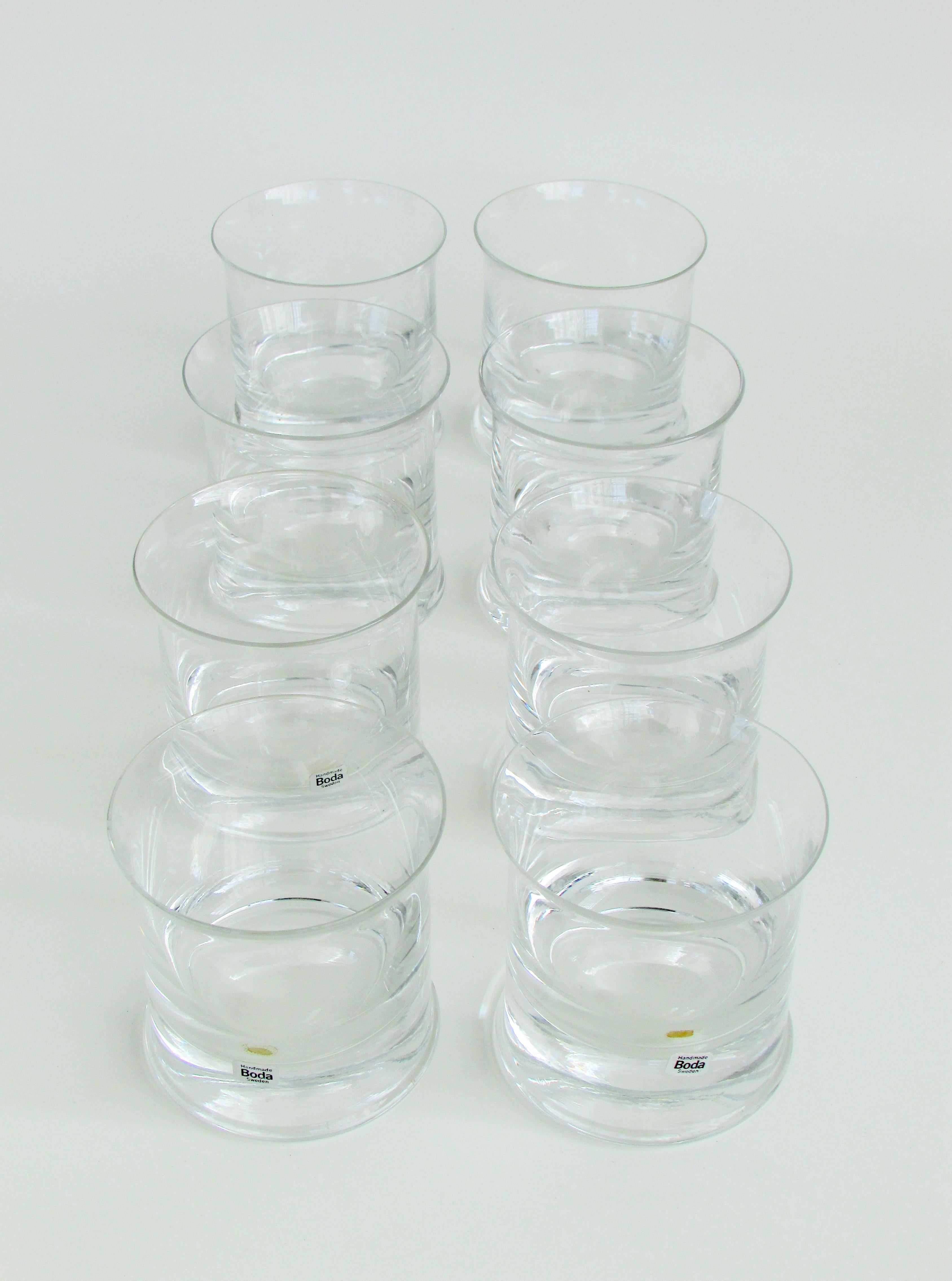 Set of eight Signe Persson Melin Kosta Boca whiskey or rocks glasses In Good Condition For Sale In Ferndale, MI