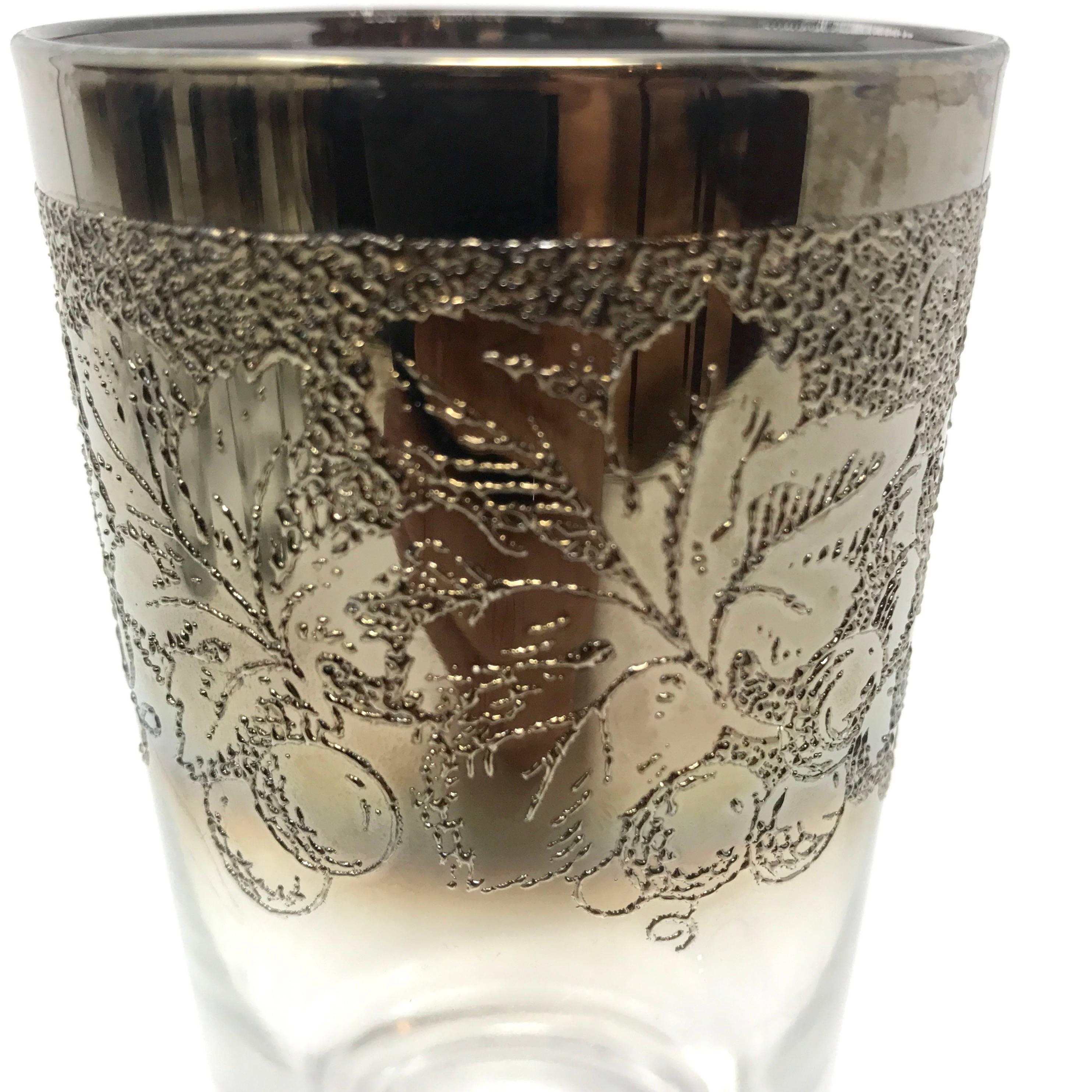 20th Century Set of Eight Silver and Crystal Dorothy Thorpe Highball Glasses For Sale