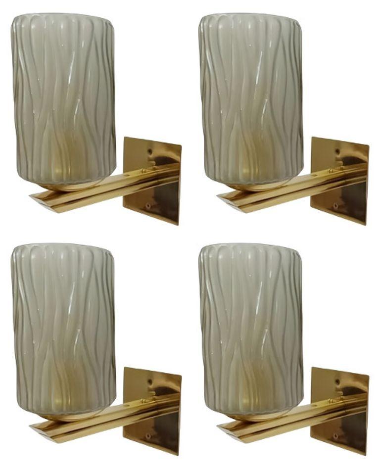 Italiano Set di otto lampade di Murano con texture fumé di Barovier&Toso. Italia, anni '50. in vendita