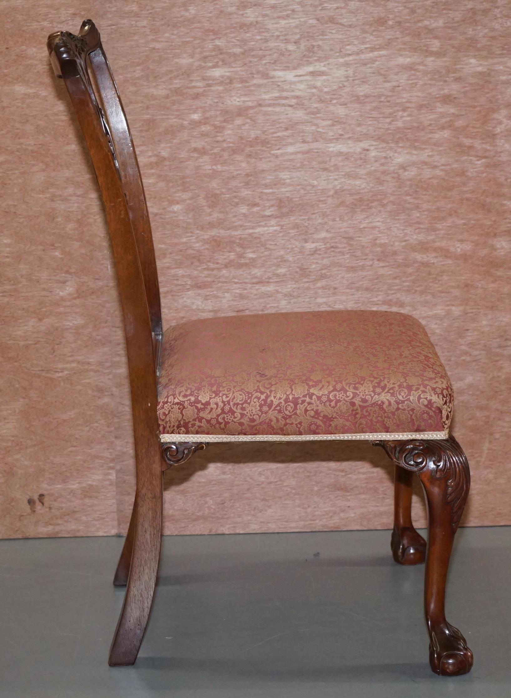 Set of Eight Solid Hardwood Claw & Ball Feet Thomas Chippendale Dining Chairs 8 3