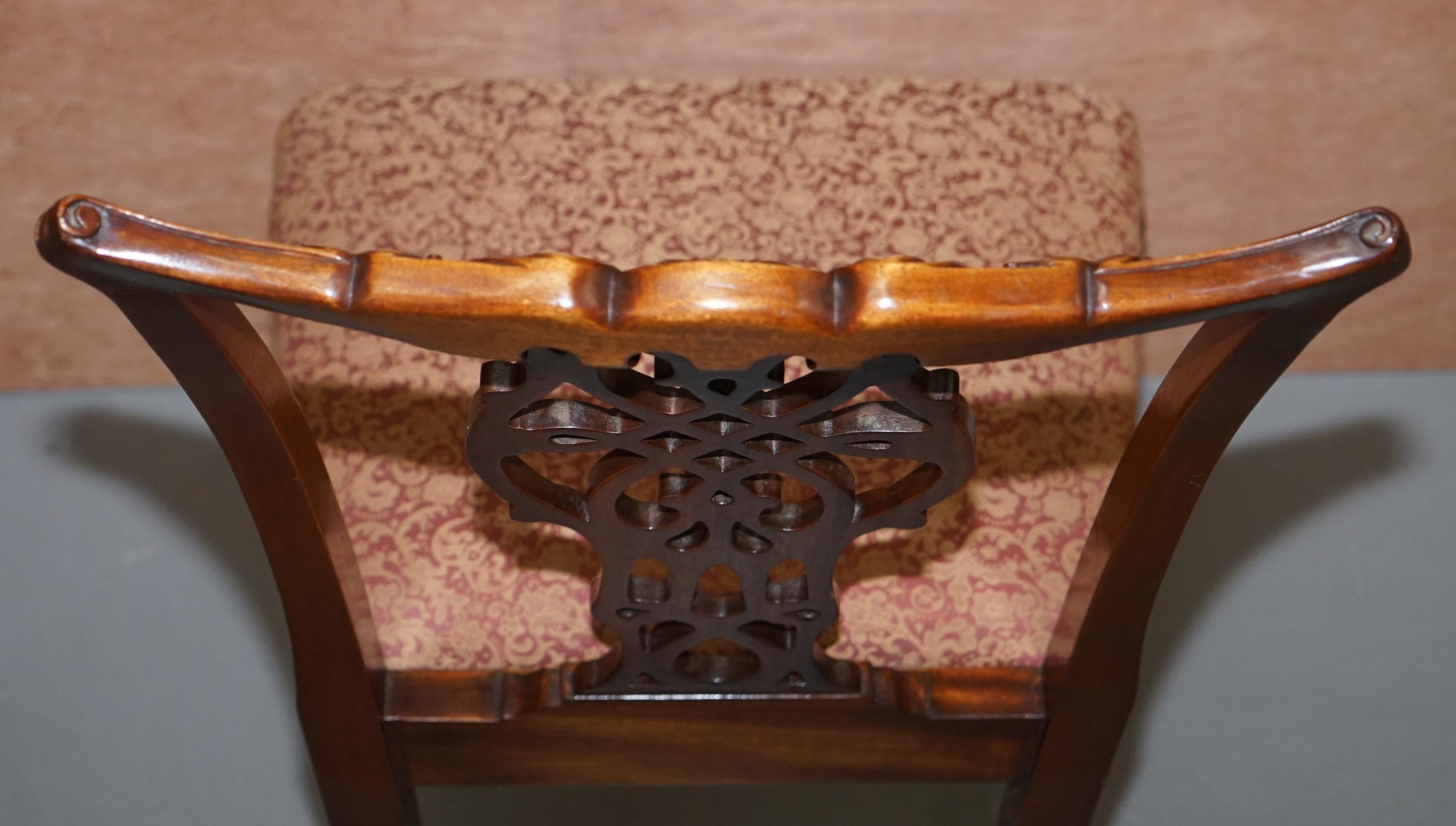 Set of Eight Solid Hardwood Claw & Ball Feet Thomas Chippendale Dining Chairs 8 6