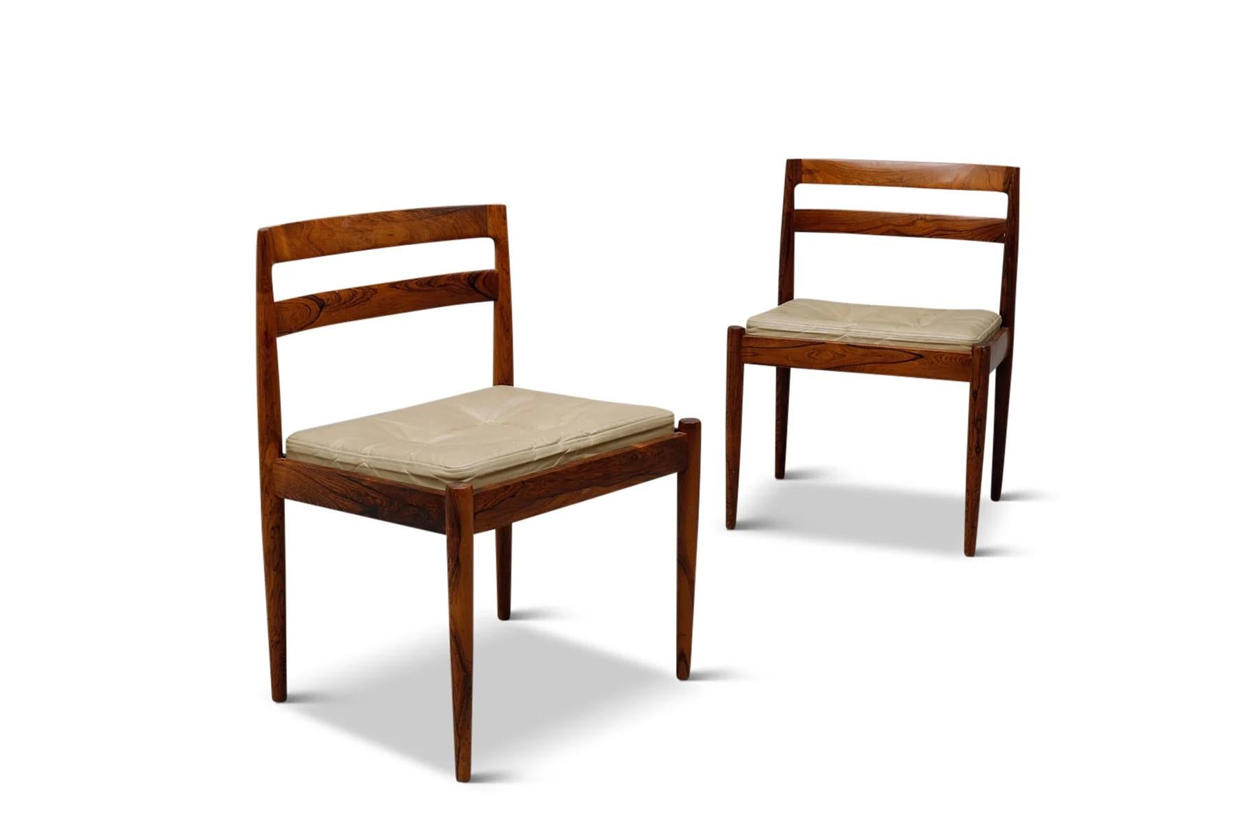 20th Century Set of Eight Solid Rosewood Kai Kristiansen for Magnus Olesen Dining Chairs  For Sale