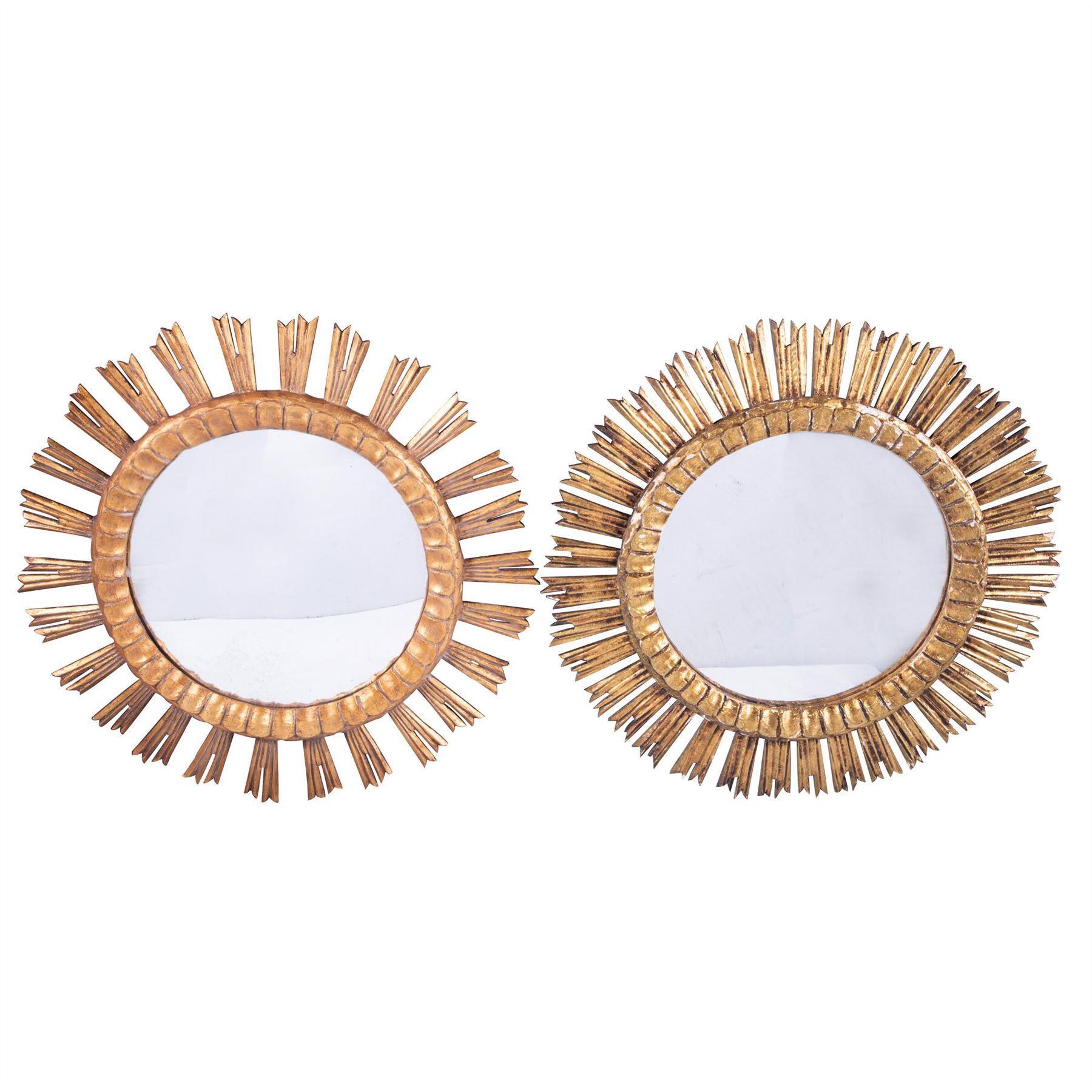 20th Century Set of Eight Spanish Sunburst Mirrors