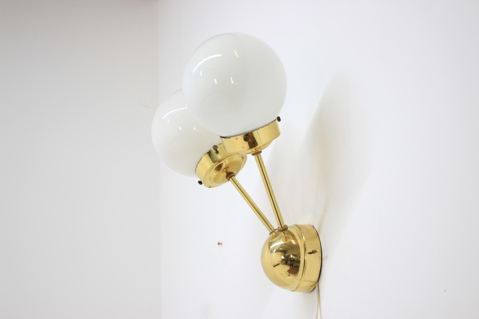 Mid-Century Modern Set of Eight SPACE AGE Sputnik Brass Wall Lamps - 1970s For Sale