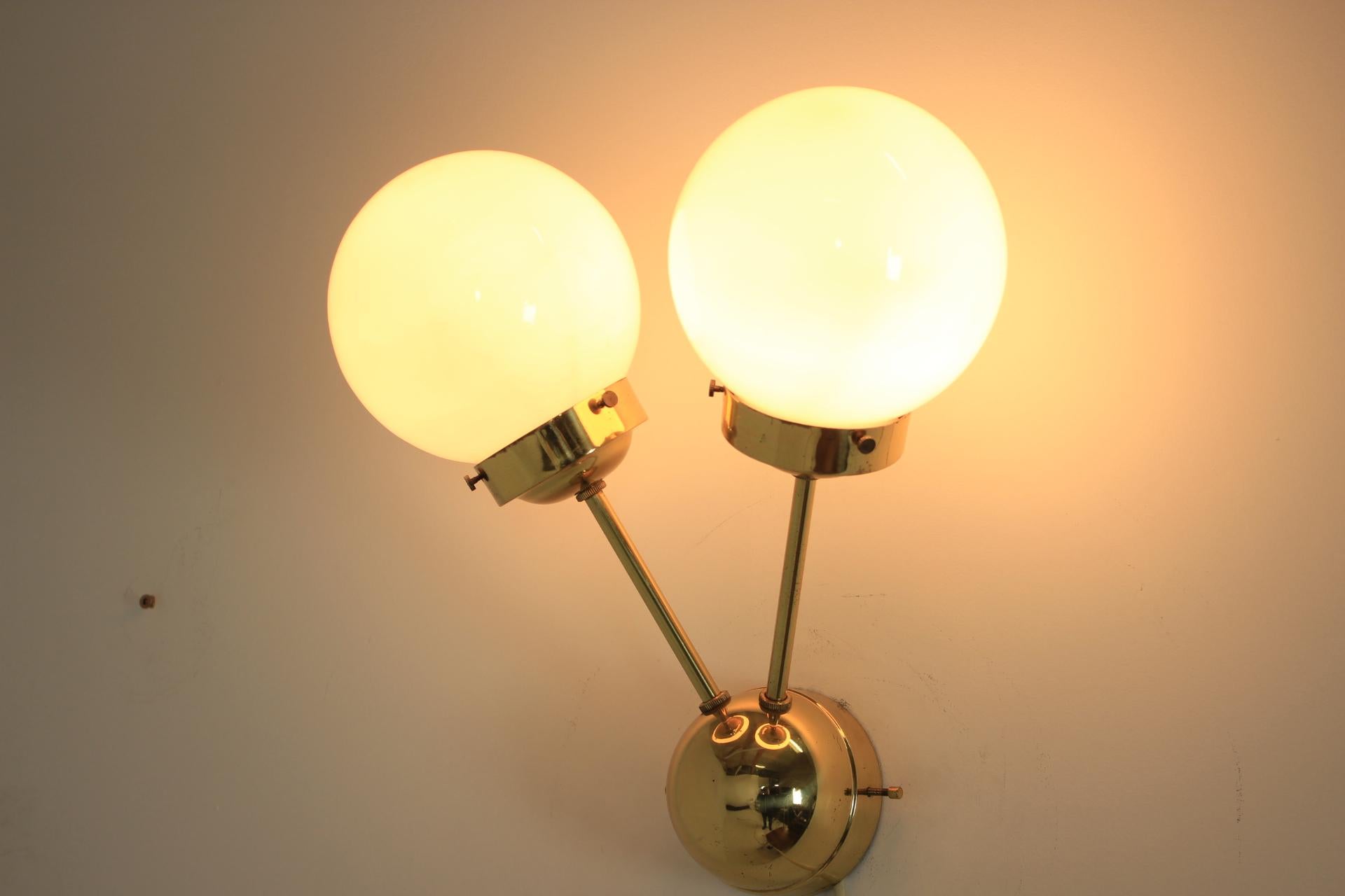 Late 20th Century Set of Eight SPACE AGE Sputnik Brass Wall Lamps - 1970s For Sale