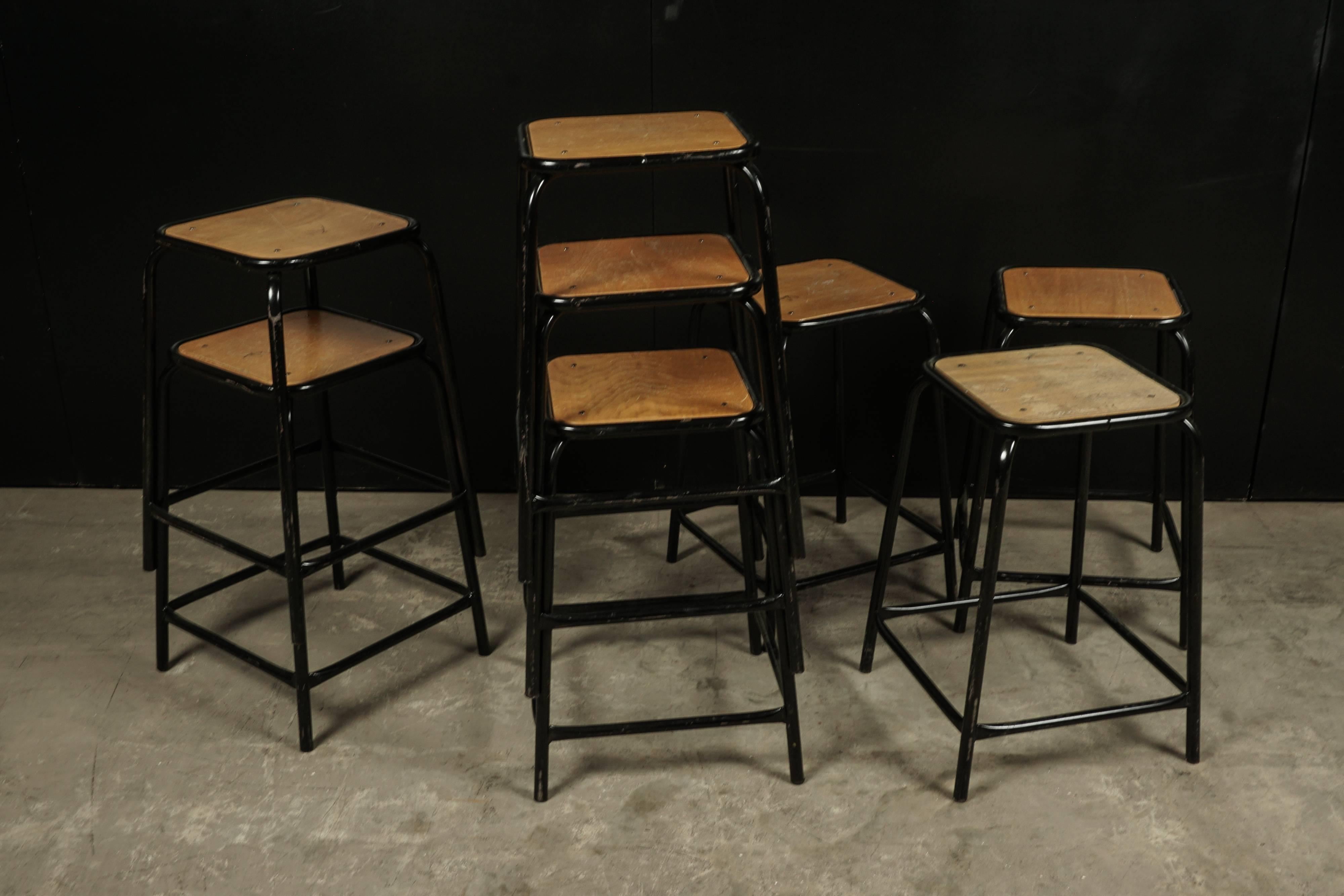 Late 20th Century Set of Eight Stacking Counter Stools from Belgium, circa 1970