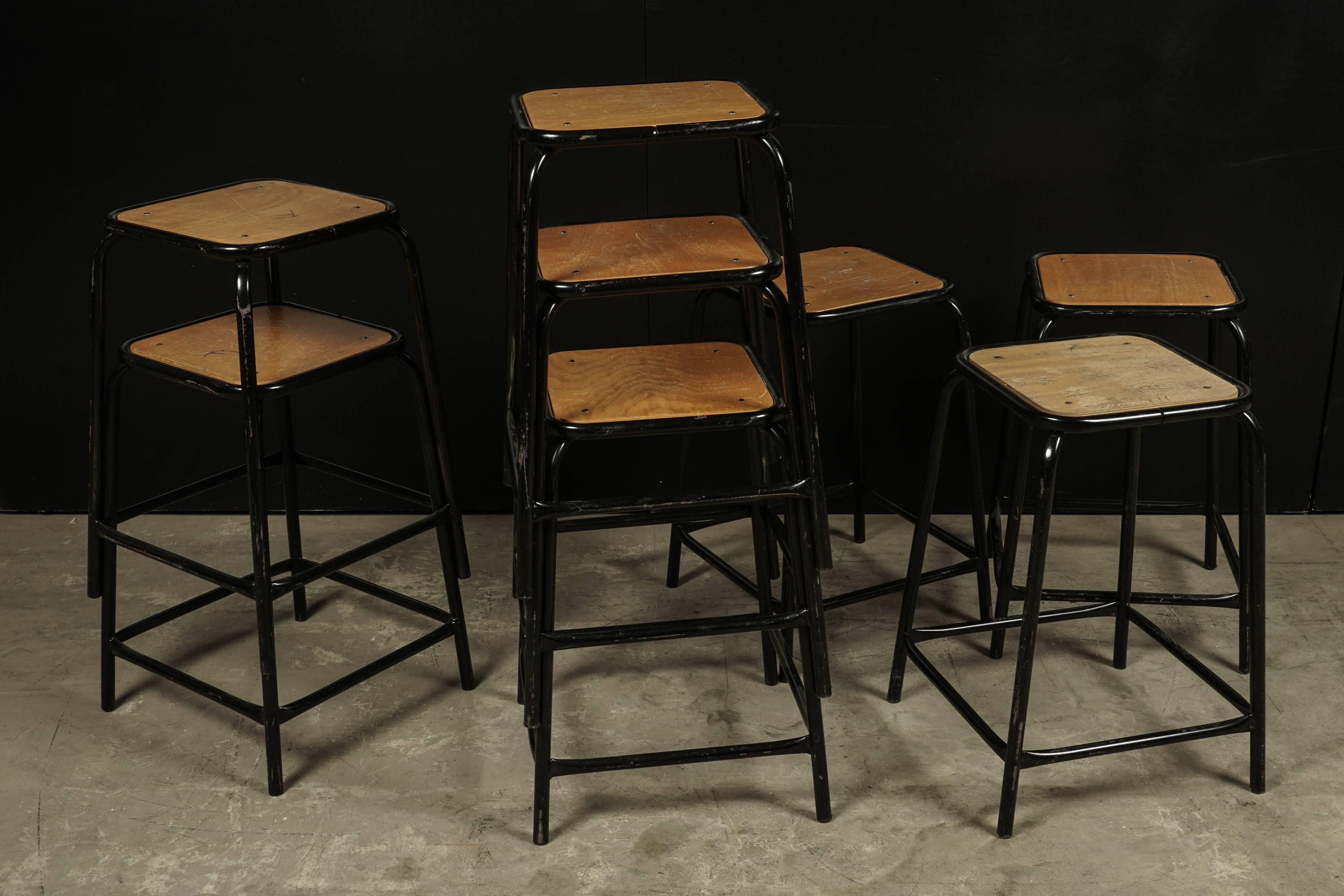 Set of Eight Stacking Counter Stools from Belgium, circa 1970 1