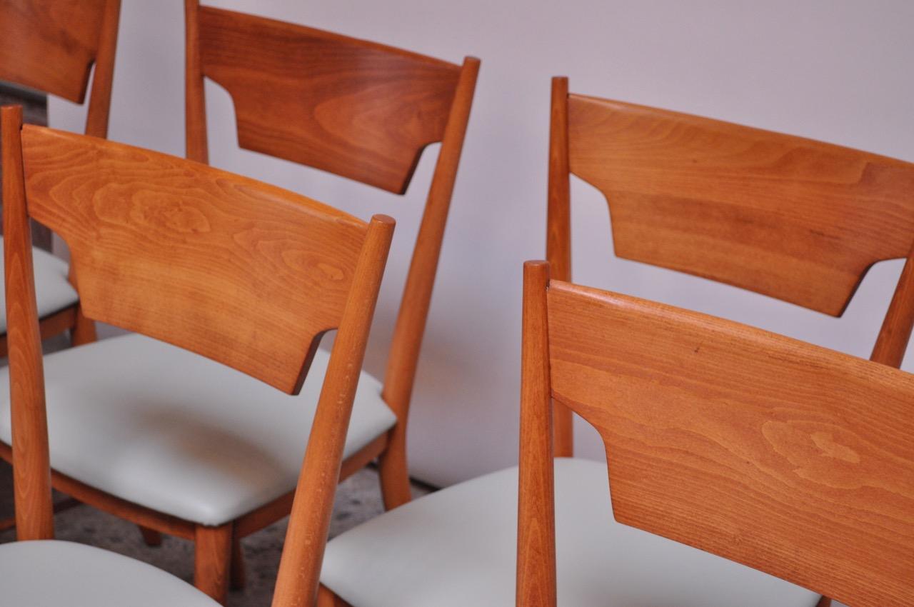 Set of Eight Stained Maple Dining Chairs by Paul McCobb for Perimeter For Sale 8