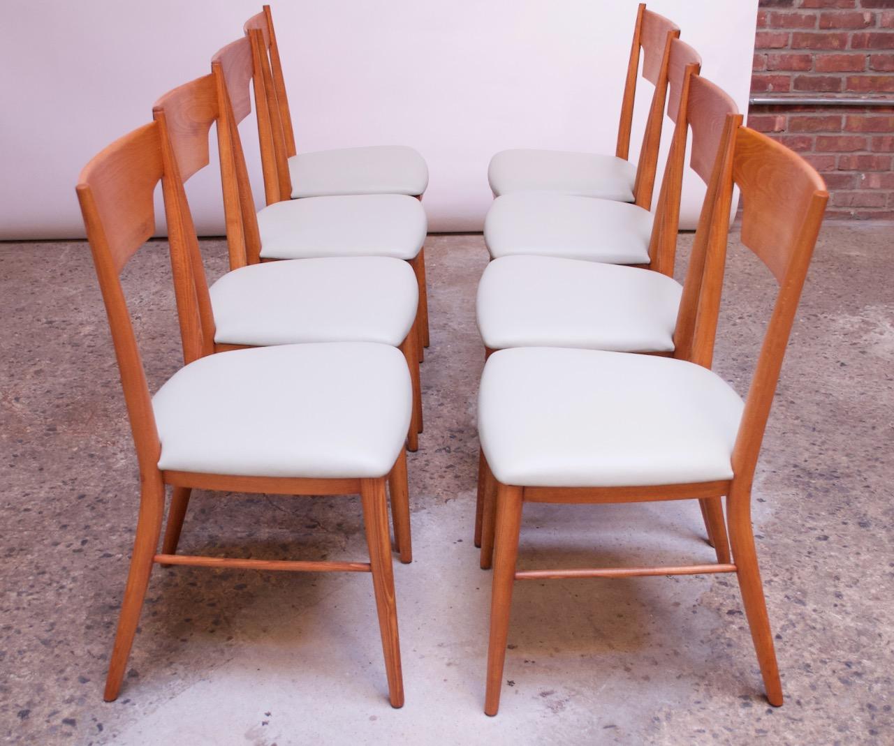 Américain Ensemble de huit chaises de salle à manger en érable teinté de Paul McCobb pour Perimeter en vente