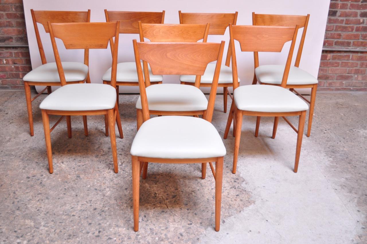 Mid-20th Century Set of Eight Stained Maple Dining Chairs by Paul McCobb for Perimeter For Sale