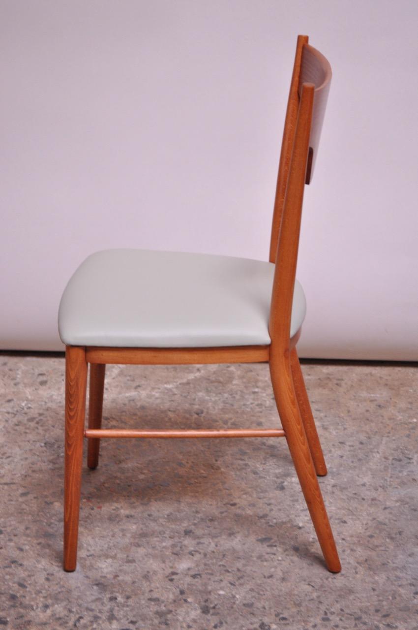 Cuir Ensemble de huit chaises de salle à manger en érable teinté de Paul McCobb pour Perimeter en vente