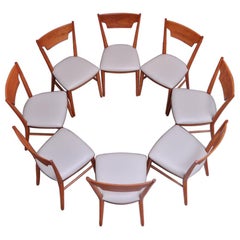 Vintage Set of Eight Stained Maple Dining Chairs by Paul McCobb for Perimeter