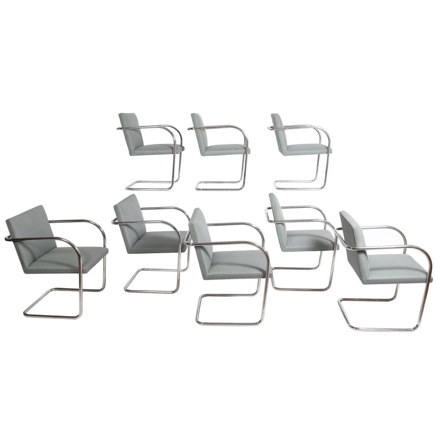 Set of Eight Stainless Steel Brno Chairs by Mies van der Rohe for Knoll Inc.