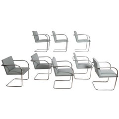 Set of Eight Stainless Steel Brno Chairs by Mies van der Rohe for Knoll Inc.