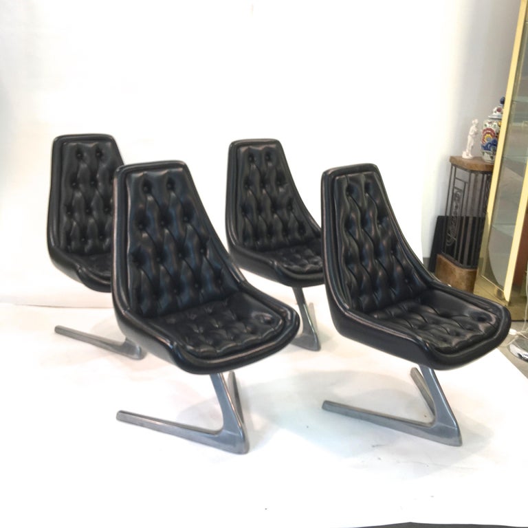 Set of Eight 'Star Trek' Sculpta Swivel Chairs by Chromcraft For Sale