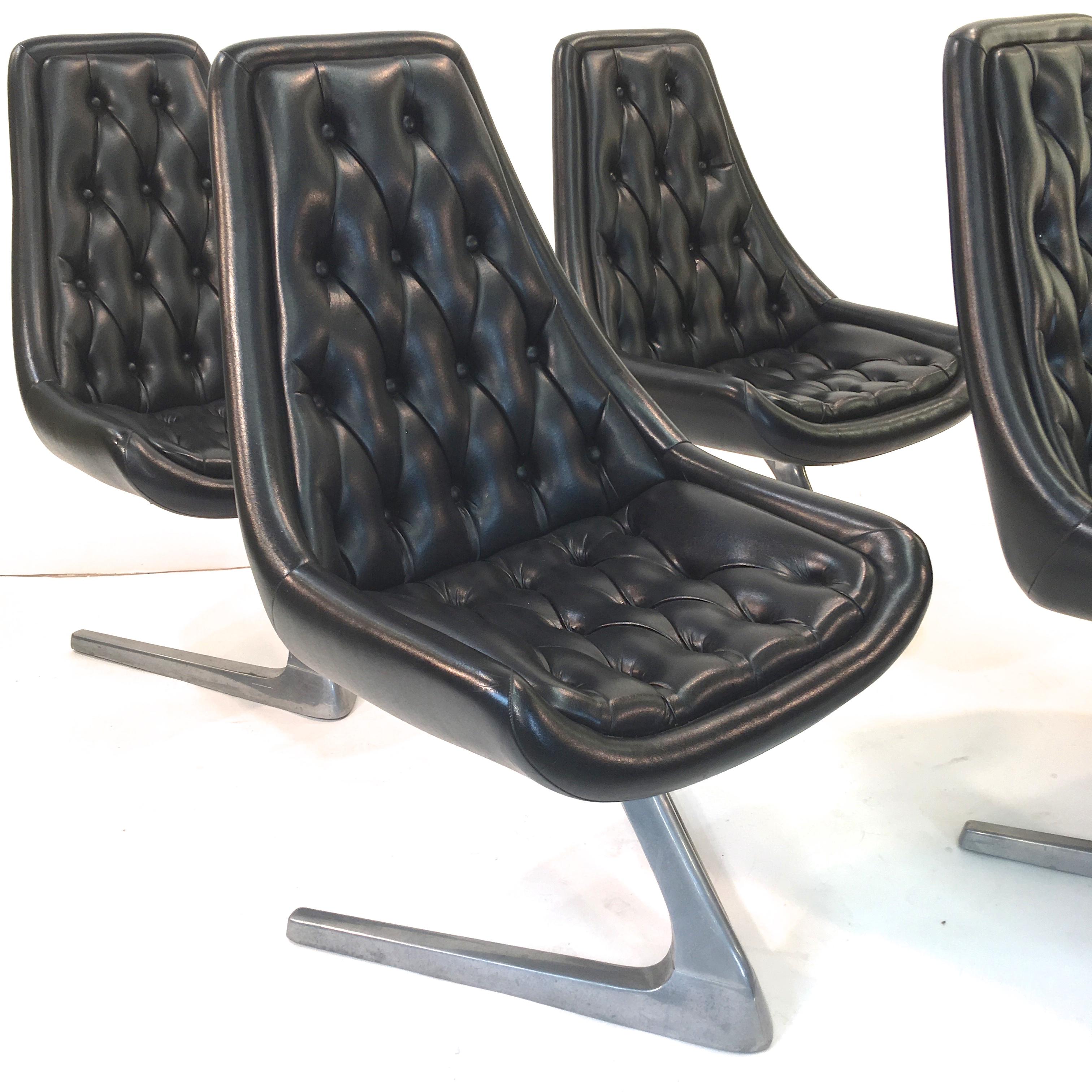 Space Age Pair of 'Star Trek' Sculpta Swivel Chairs by Chromcraft