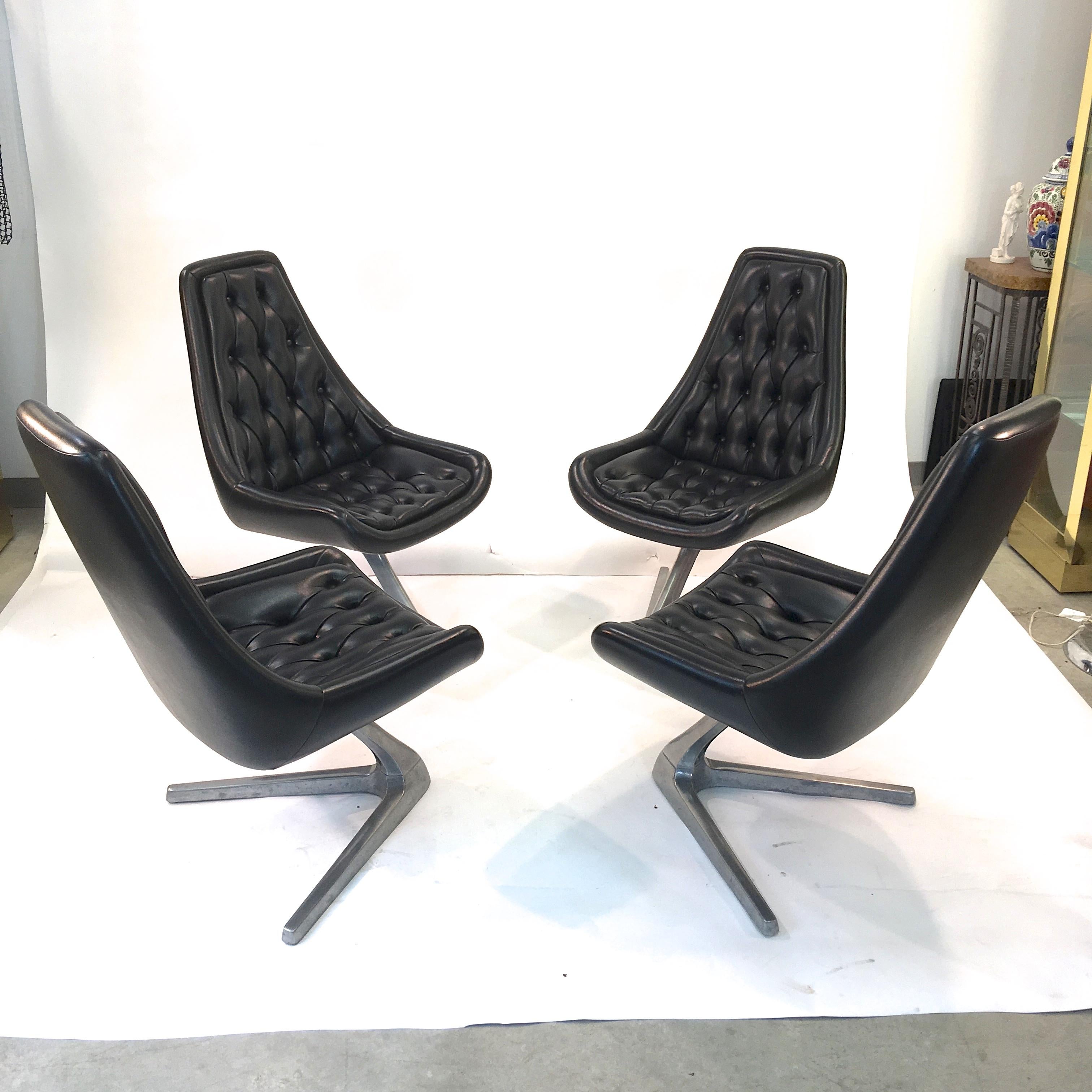 American Pair of 'Star Trek' Sculpta Swivel Chairs by Chromcraft