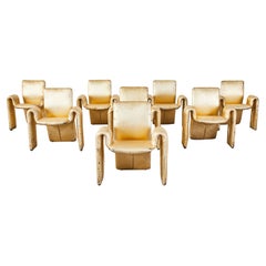 Steve Leonard ensemble de huit chaises en or métallique vieilli