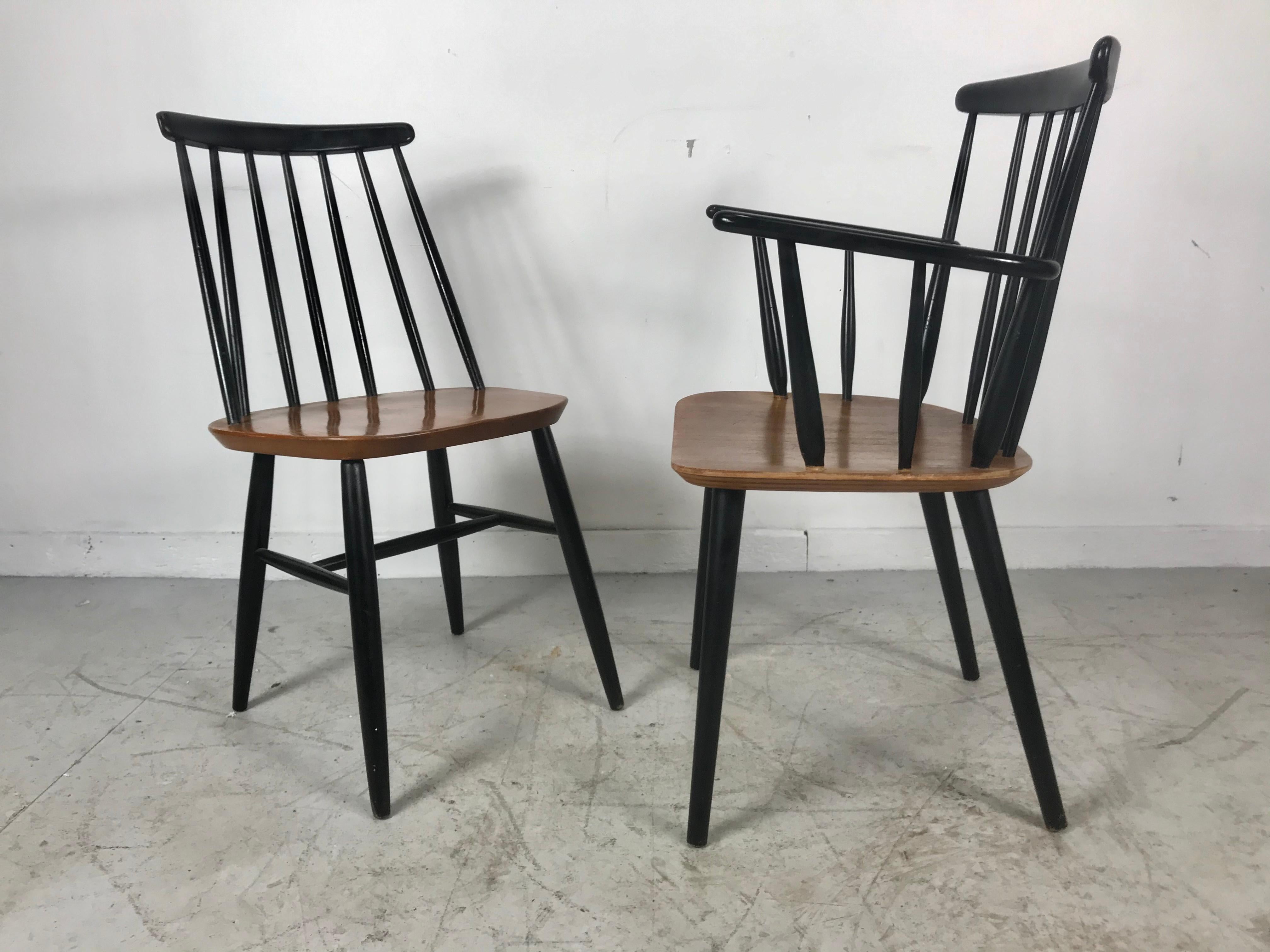 Set of Eight Stick Back Scandinavian Dining Chairs by Thomas Harlev for Farstrup In Good Condition In Buffalo, NY