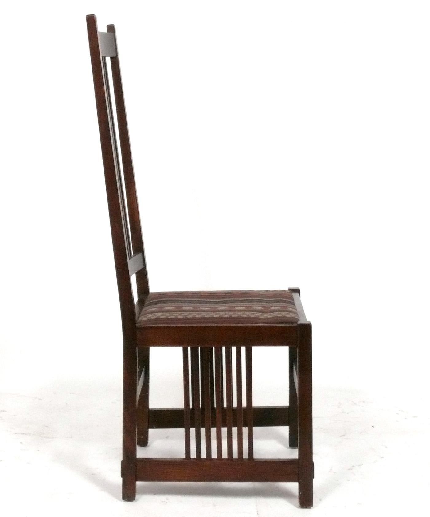 American Set of Eight Stickley Mission Oak Arts and Crafts Dining Chairs For Sale
