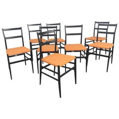 Set of Eight Superleggera Chairs by Gio Ponti