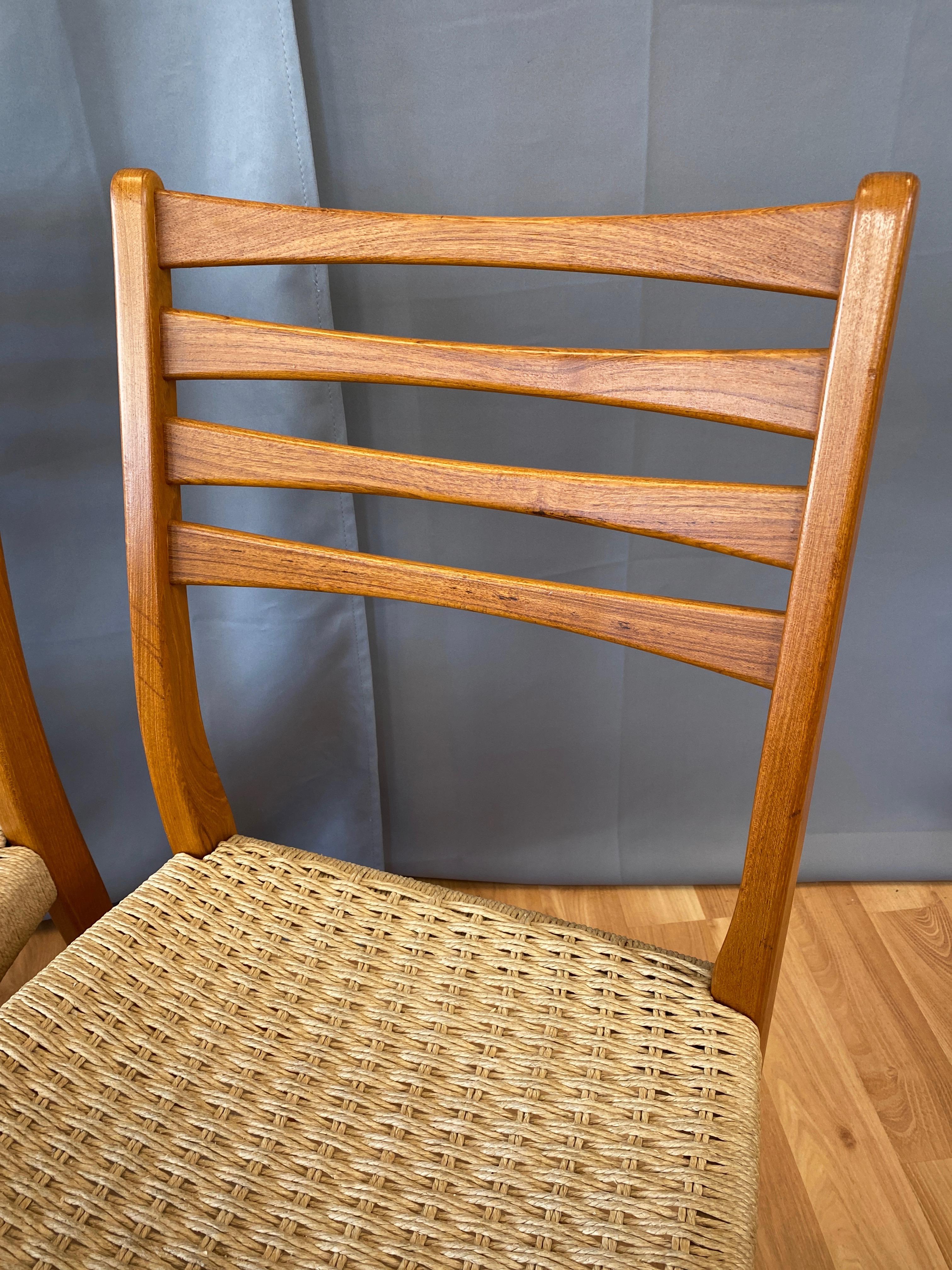Set of Eight Svegards Markaryd Teak and Papercord Dining Chairs, 1960s 4