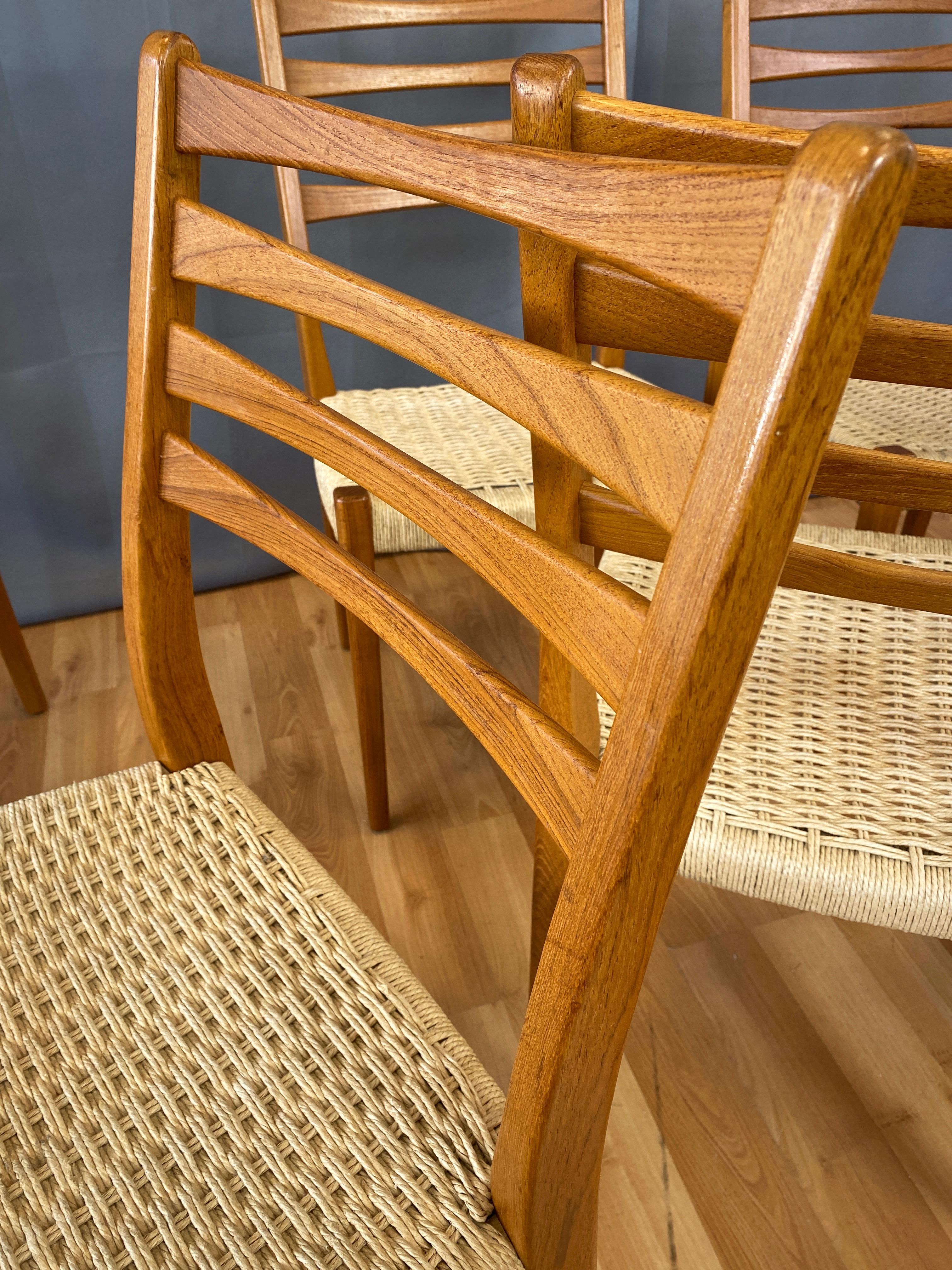 Set of Eight Svegards Markaryd Teak and Papercord Dining Chairs, 1960s 5