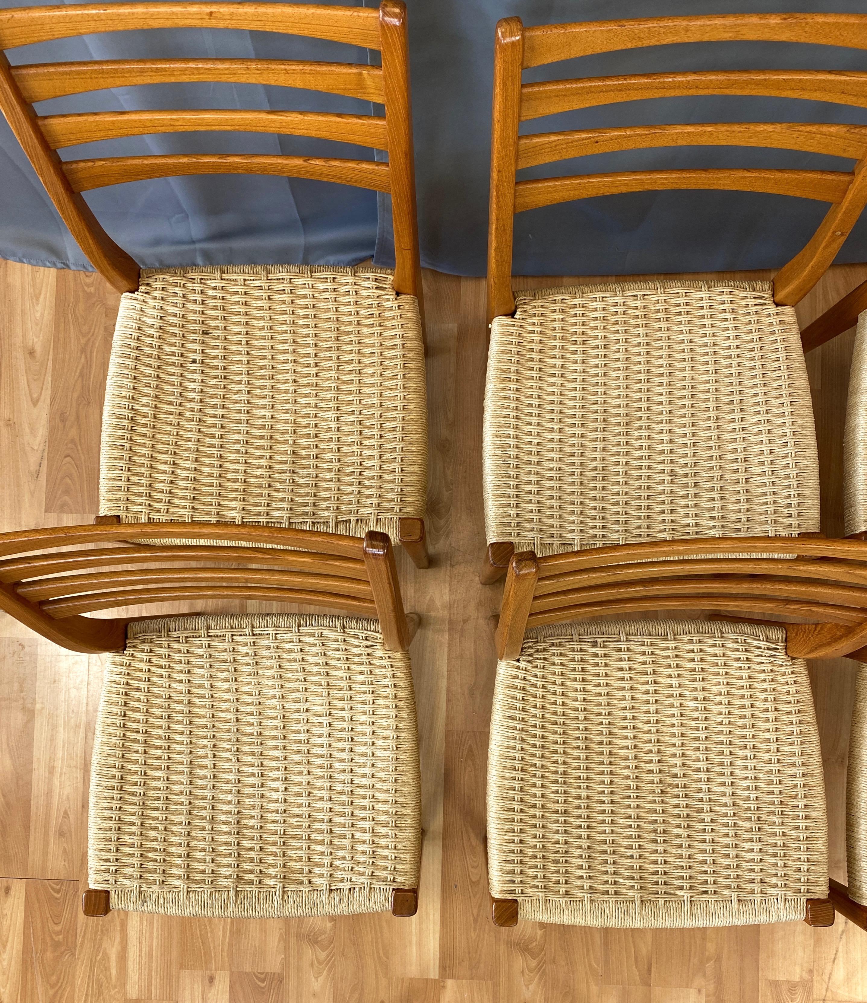 Set of Eight Svegards Markaryd Teak and Papercord Dining Chairs, 1960s 6