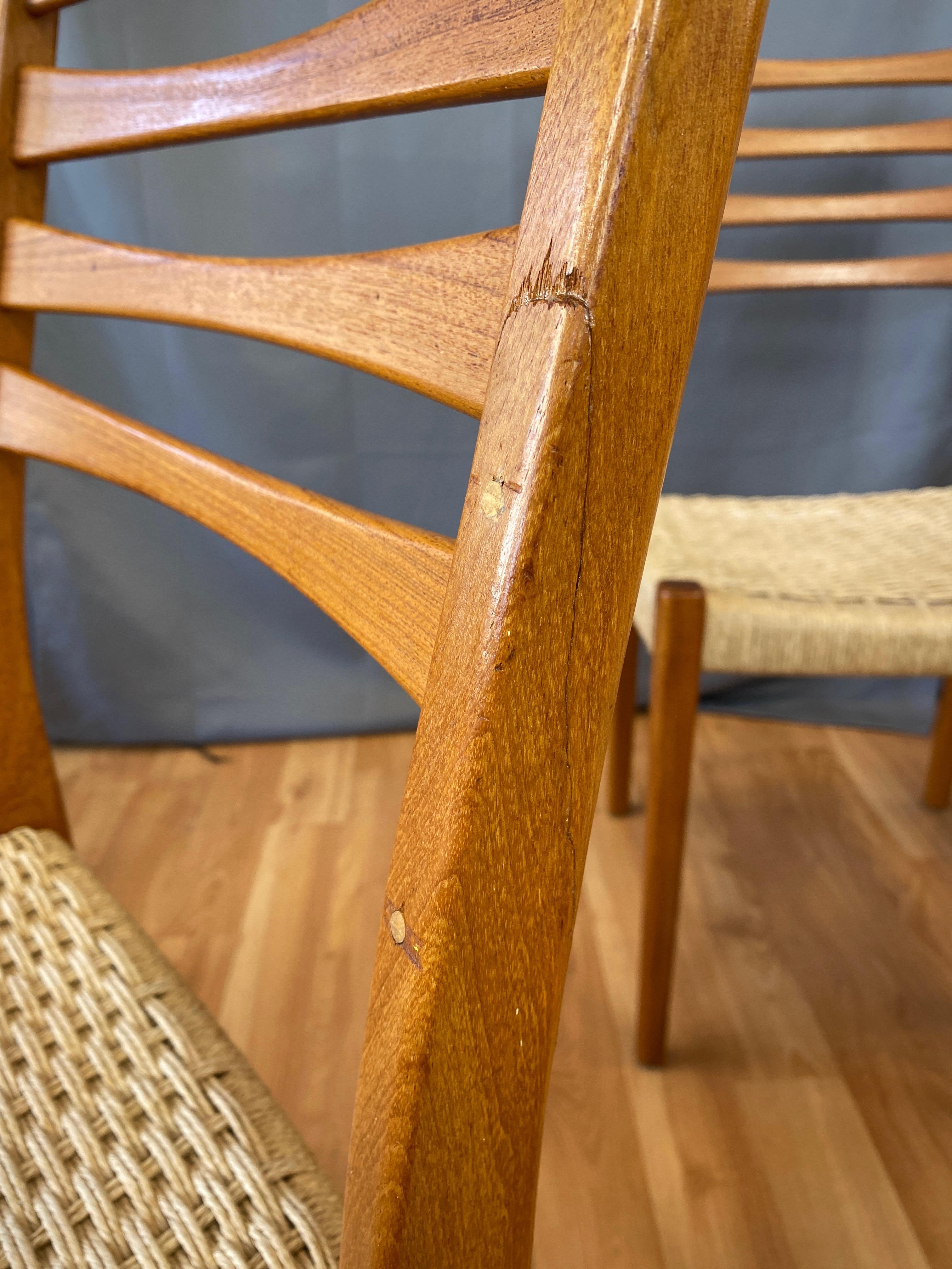 Set of Eight Svegards Markaryd Teak and Papercord Dining Chairs, 1960s 12