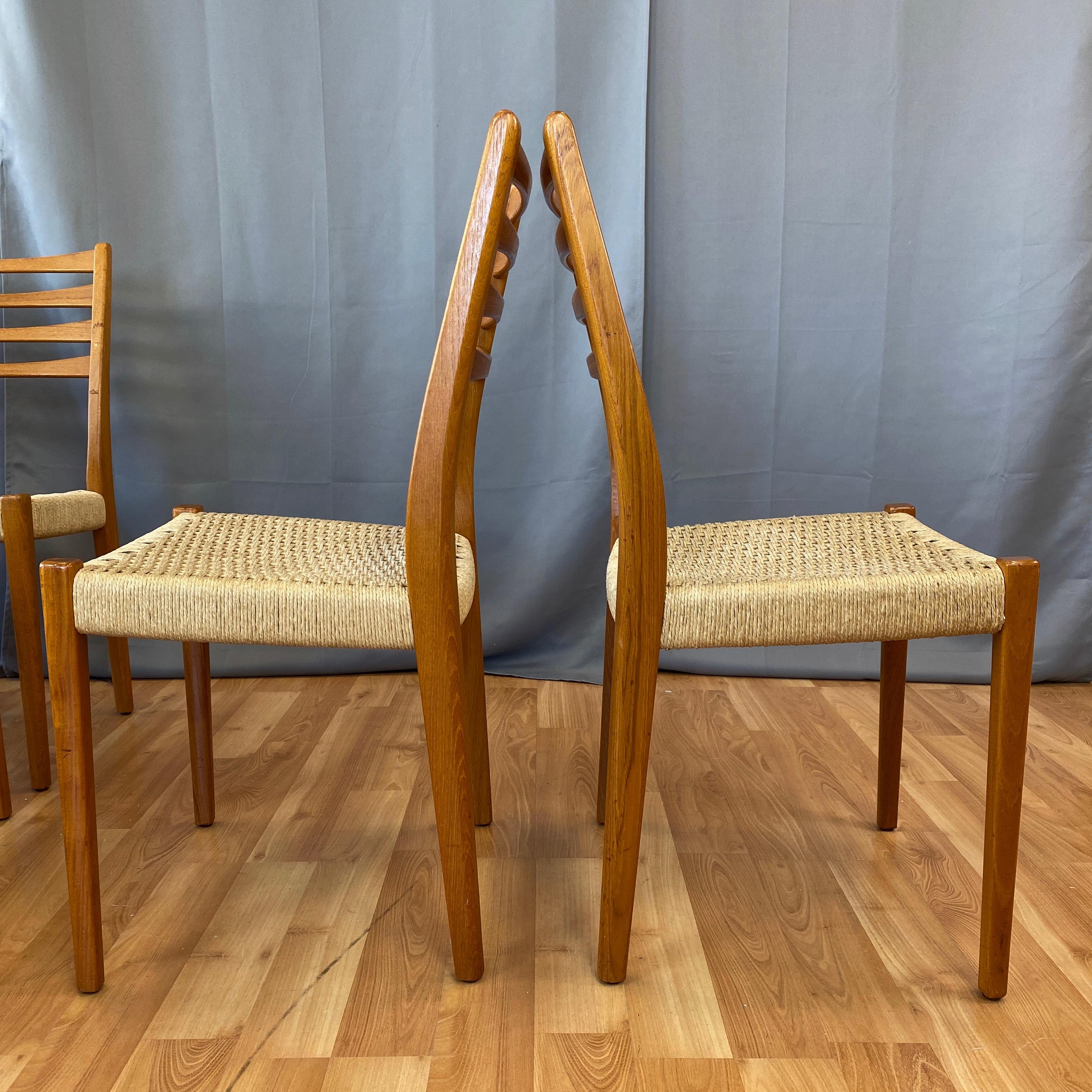 Mid-20th Century Set of Eight Svegards Markaryd Teak and Papercord Dining Chairs, 1960s