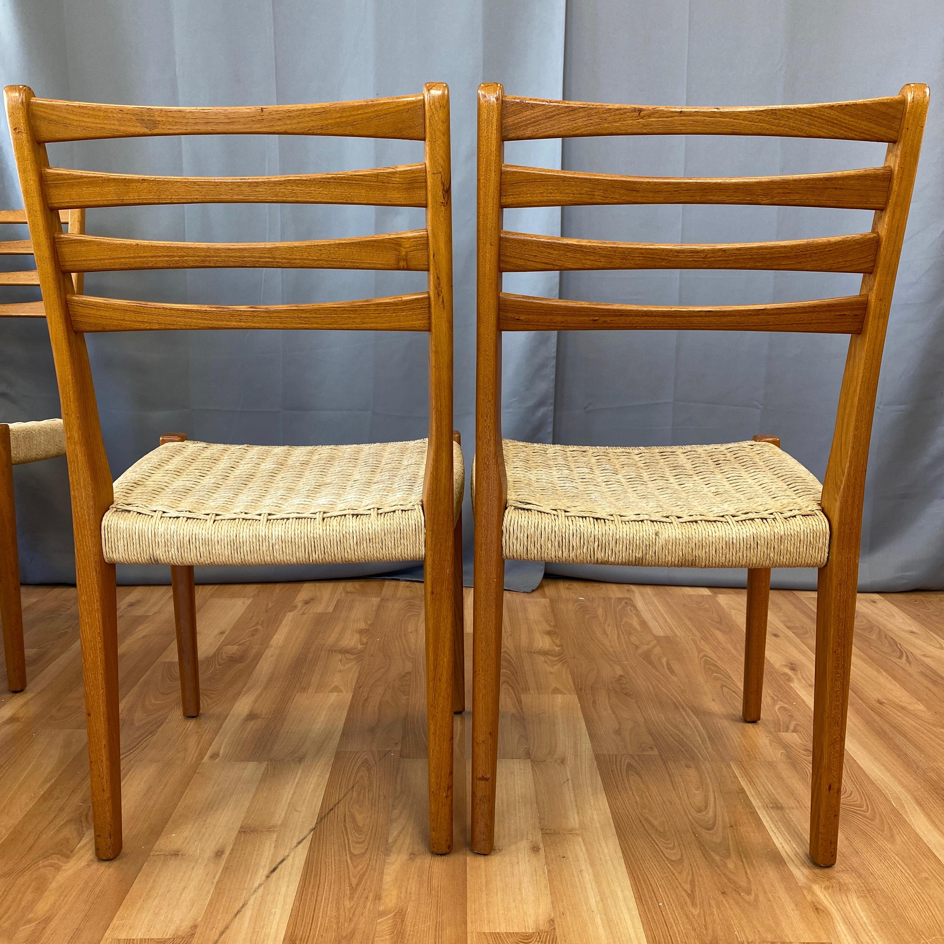 Set of Eight Svegards Markaryd Teak and Papercord Dining Chairs, 1960s 1