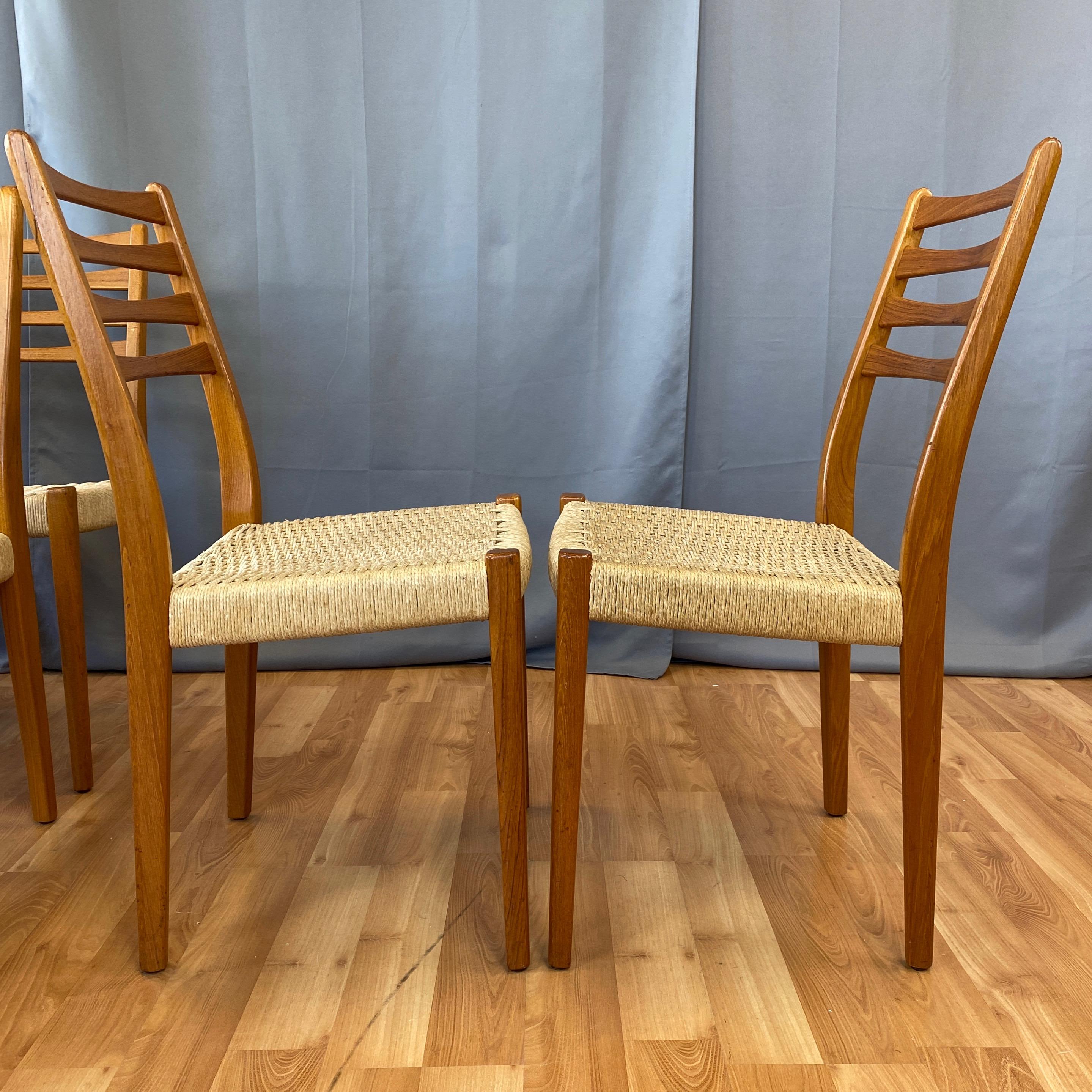Set of Eight Svegards Markaryd Teak and Papercord Dining Chairs, 1960s 2