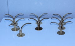 Set of Eight Swedish Brass Candleholders by Ystad Metall