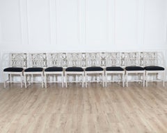 Set of Eight Swedish Gustavian Dining Chairs, circa 1820