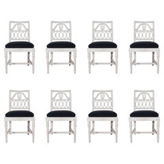 Set of Eight Swedish Gustavian Dining Chairs, circa 1820