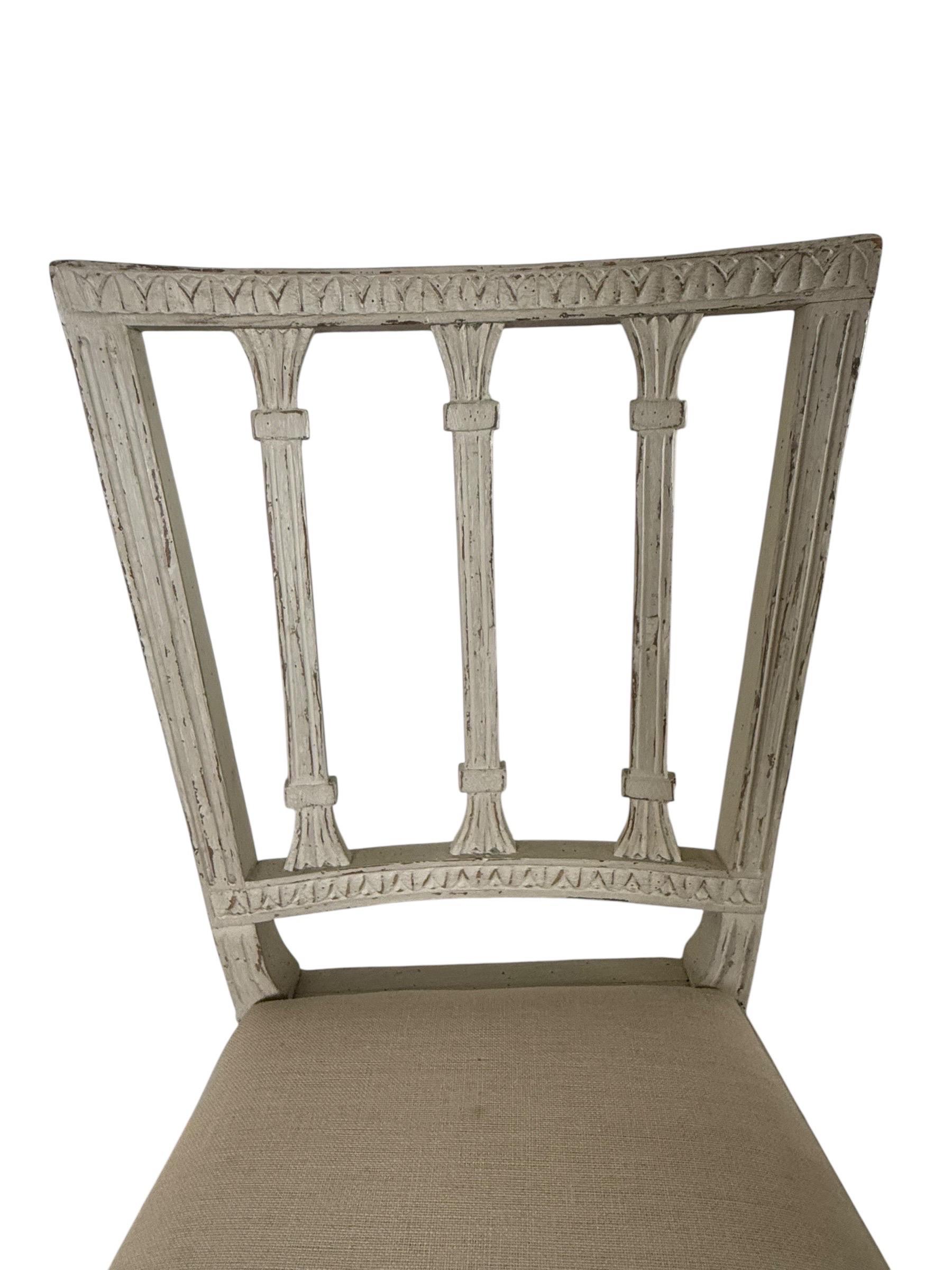 Set of Eight Swedish Gustavian Style Dining Chairs, 19th Century For Sale 1