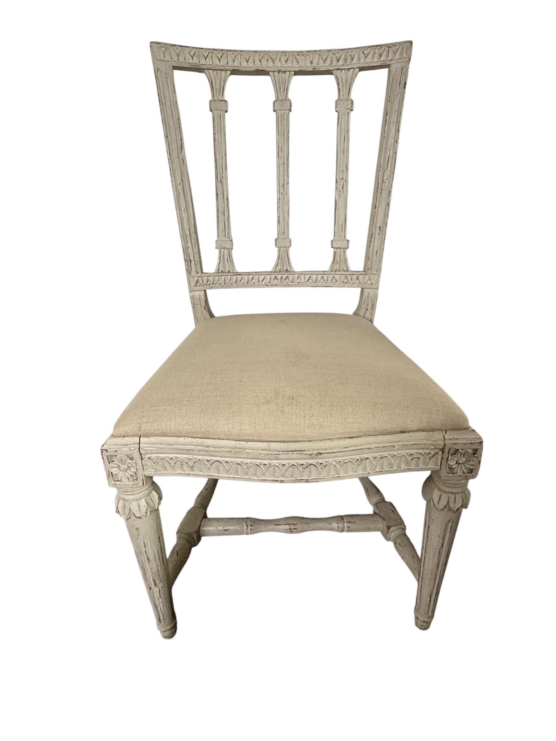 Set of Eight Swedish Gustavian Style Dining Chairs, 19th Century For Sale 4