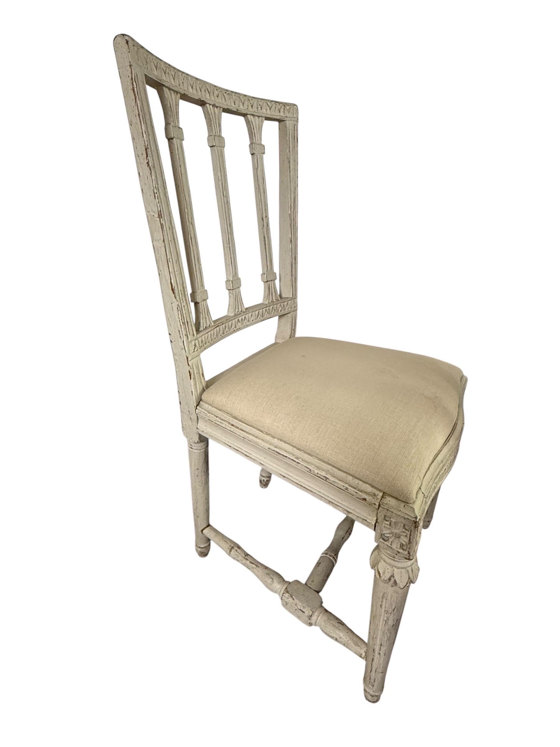 Set of Eight Swedish Gustavian Style Dining Chairs, 19th Century For Sale 5