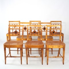 Set of Eight Swedish Lindome Dining Chairs 19th Century