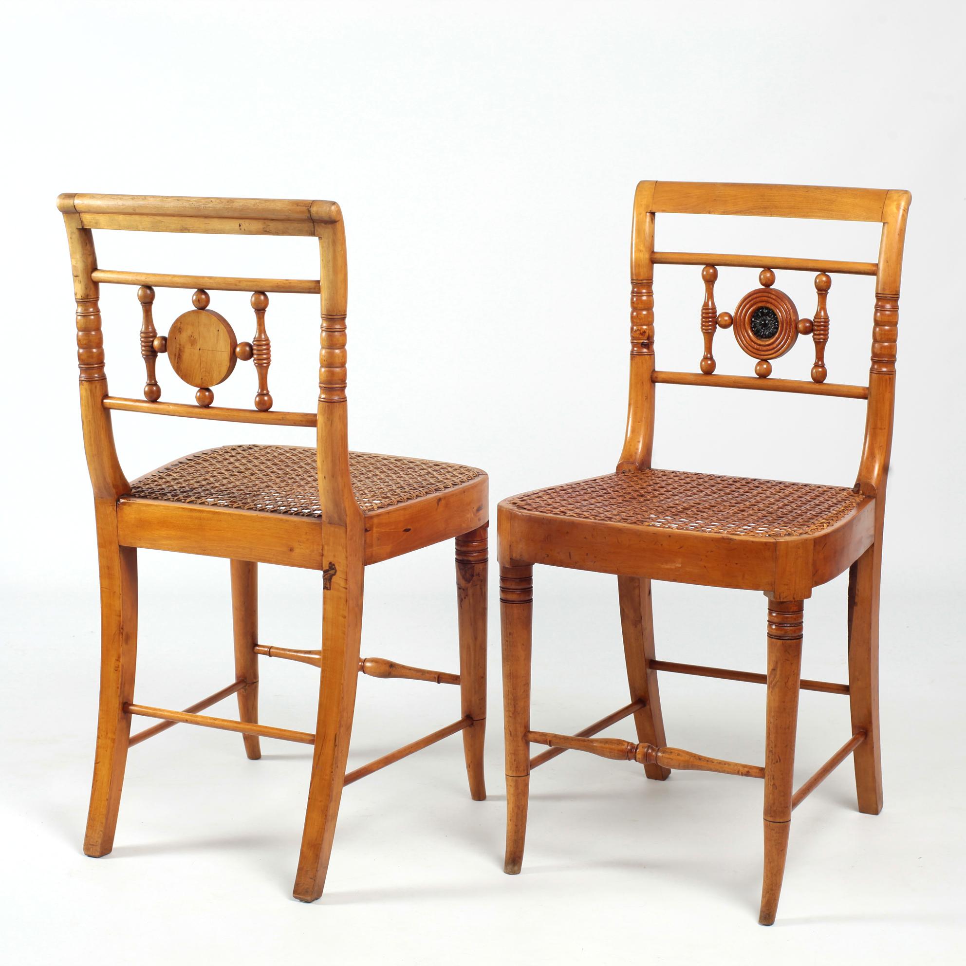 Empire Set of Eight Swedish Lindome Dining Chairs 19th Century 