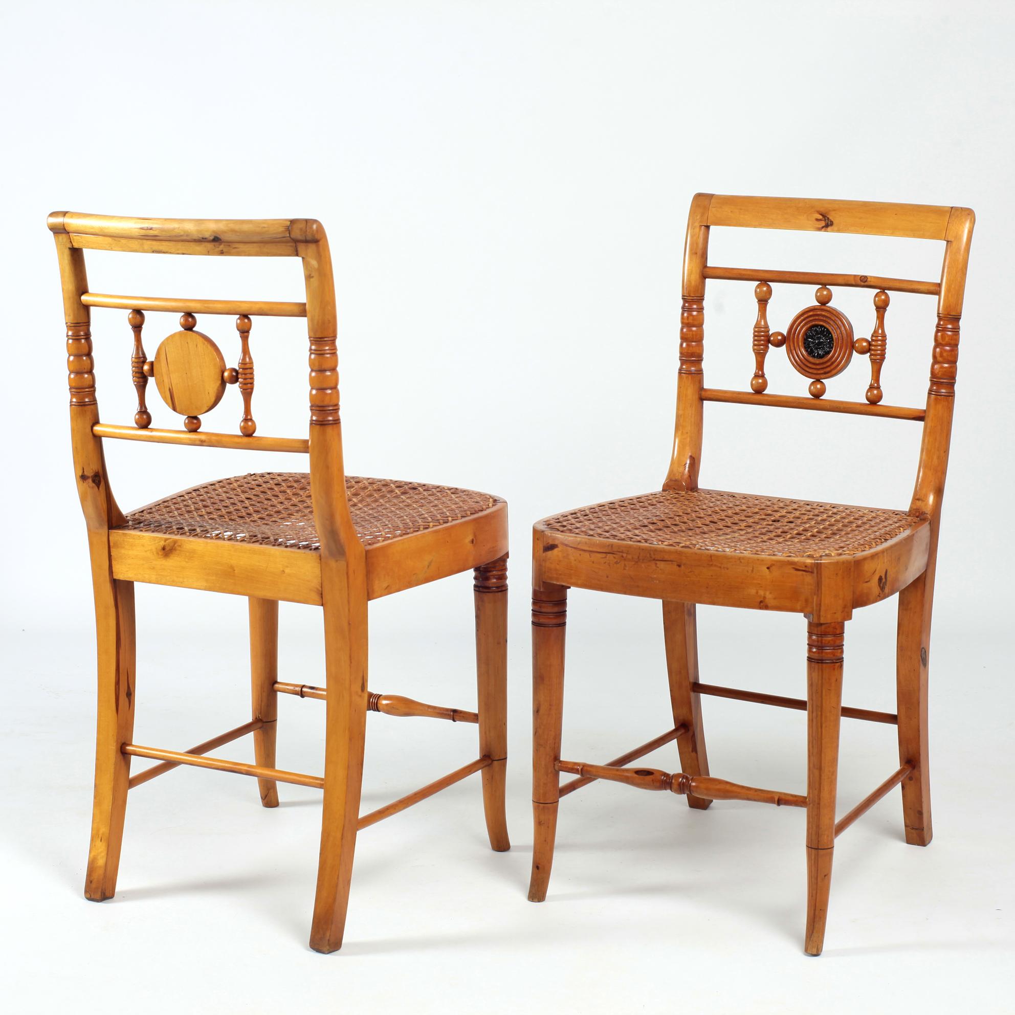 Cane Set of Eight Swedish Lindome Dining Chairs 19th Century 