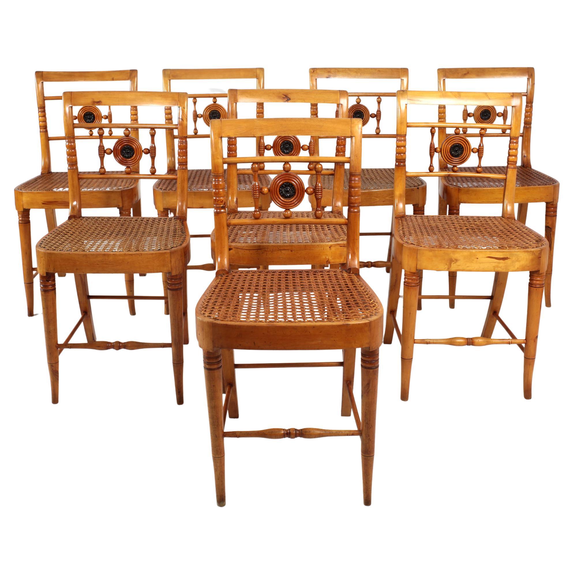 Set of Eight Swedish Lindome Dining Chairs 19th Century 